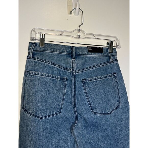 NWT J Brand Wynne High-Rise Straight Crop Jeans Size 24 Blue  Raw Hem - Picture 8 of 15